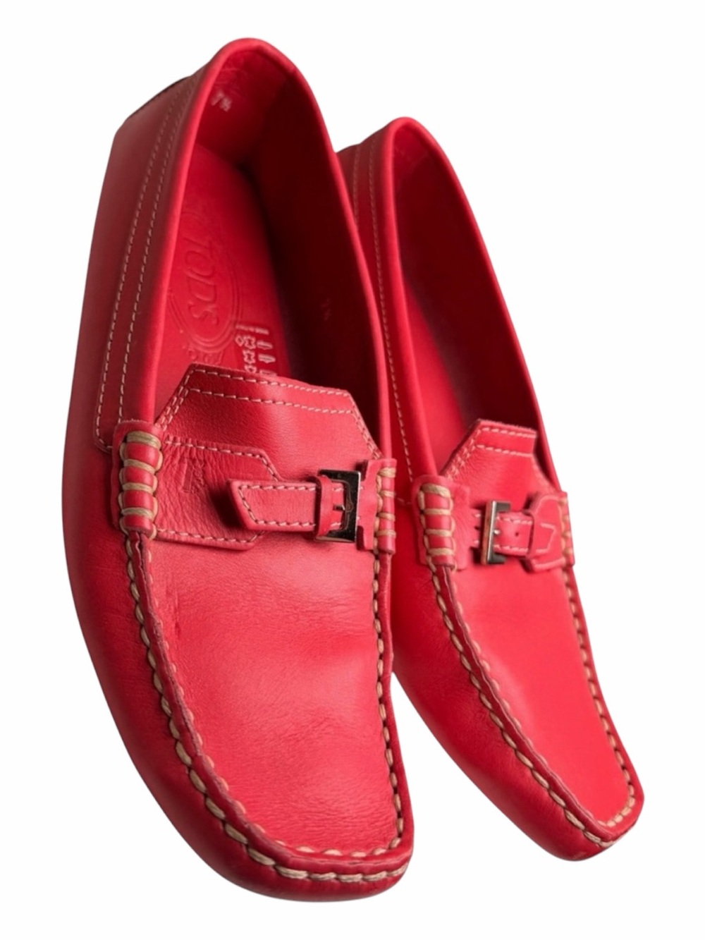 Tod’s Gommino Coral Pink Leather Driving Loafers Women’s 7.5